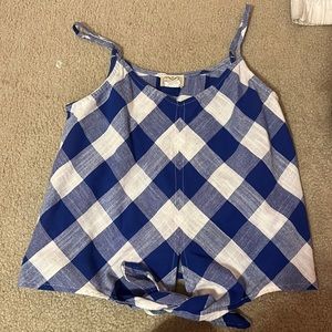 Blue plaid tank top